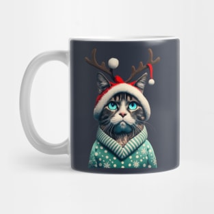 Grumpy Christmas Cat. Christmas Cat 2024 Mug